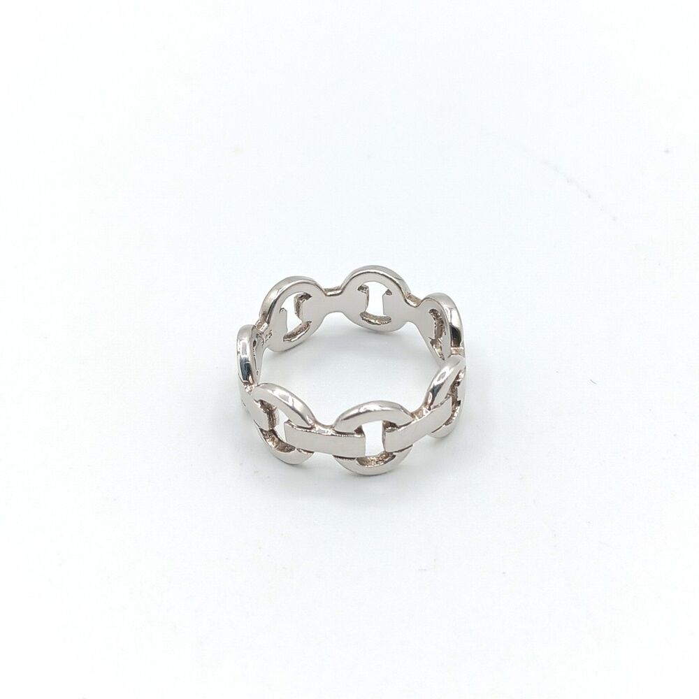 Chapel Zenray Mariner Chain Link Ring Size 8.5 Sterling Silver 925 NF Nautical